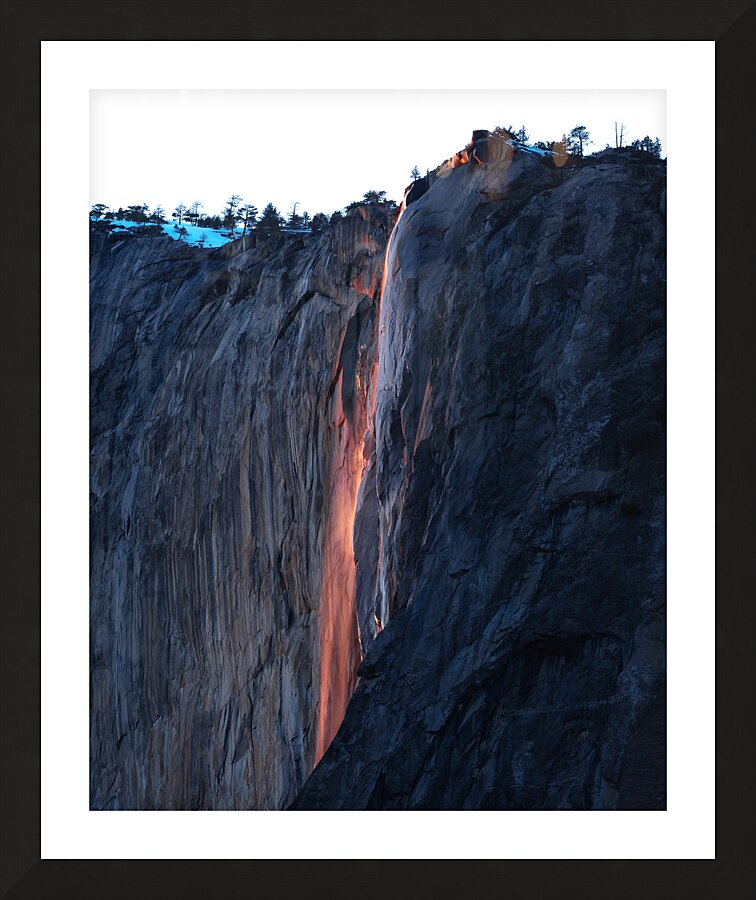 Glowing Yosemite Firefall Picture Frame print