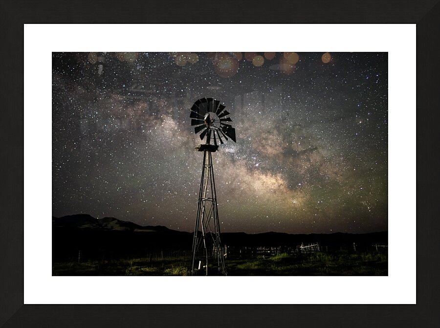 Milky Way and Windmill Picture Frame print