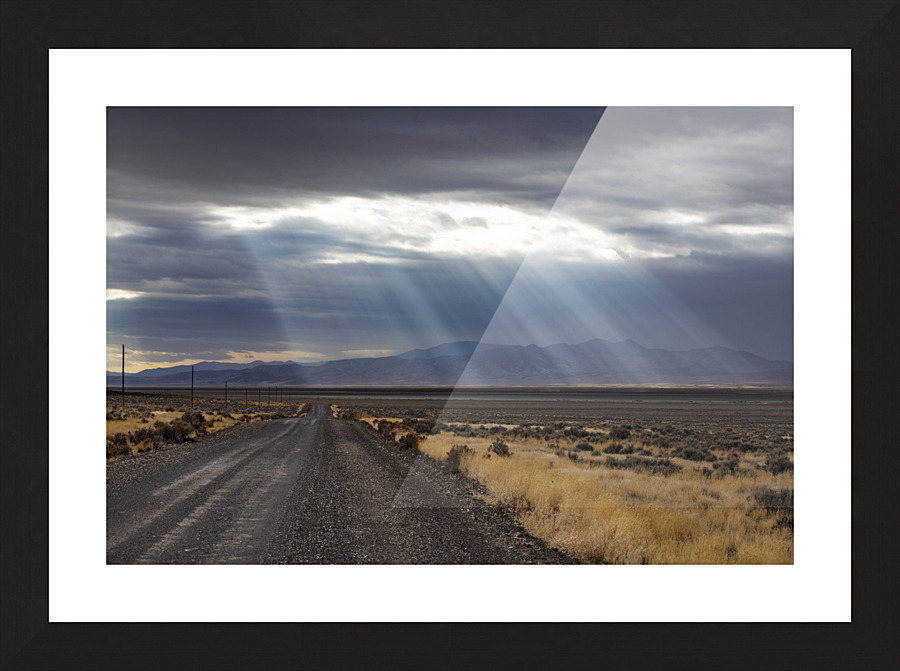 Sunrays Over Rural Nevada Picture Frame print