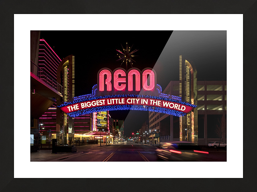 Reno Pink Arch Sign Picture Frame print