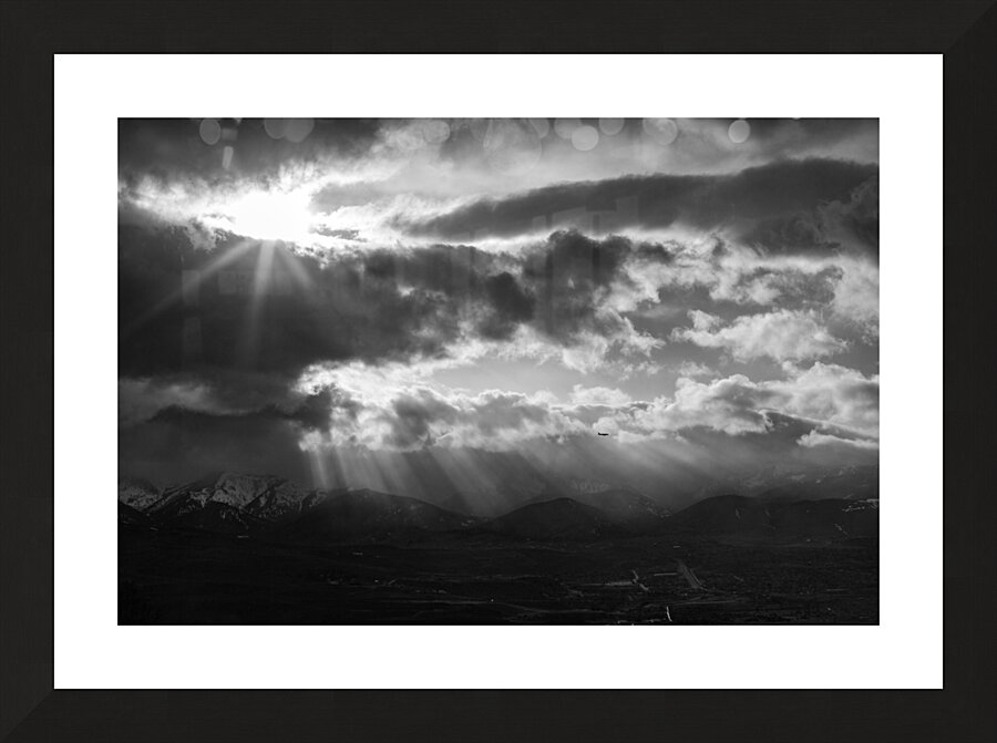 Sierra Clouds and Light Rays Picture Frame print