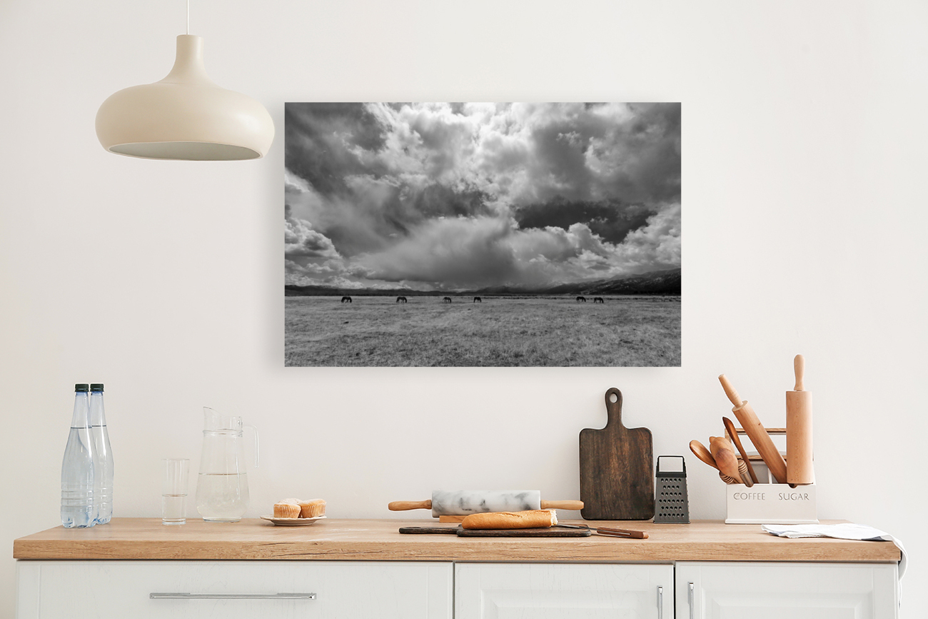 Wild Horses and Storm Clouds Reproduction