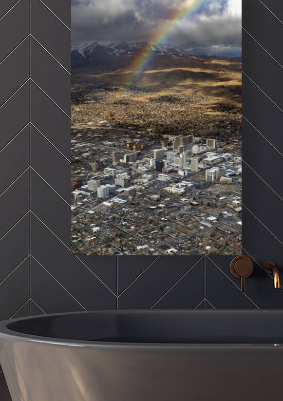 Rainbow Over Downtown Reno by Evan Petty Photography