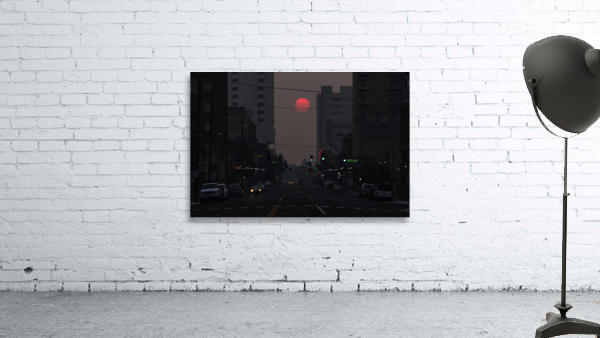 Red Sun Cityscape Wall Preview