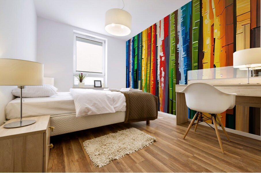 trees colors Mural print
