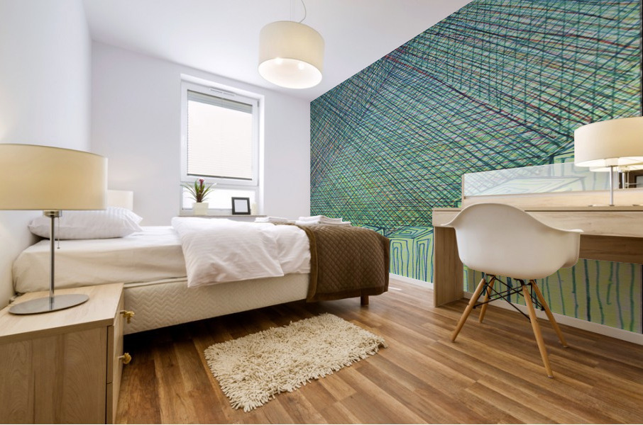 Greenblocks Mural print
