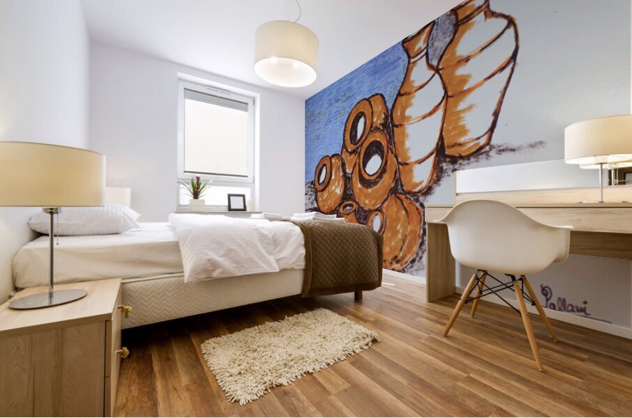 Basking pots Mural print