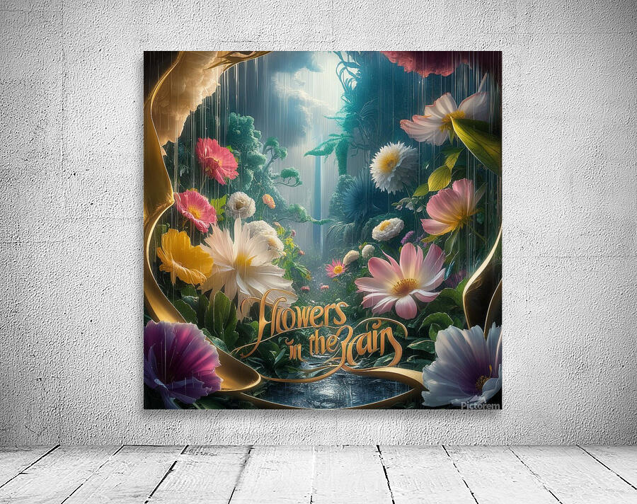 a stunning cinematic illustration of a rainy day Wall Preview