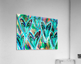 TEAL HEARTS Acrylic Print