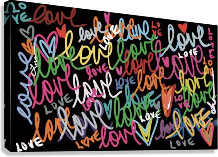 Dark words love  Canvas Print