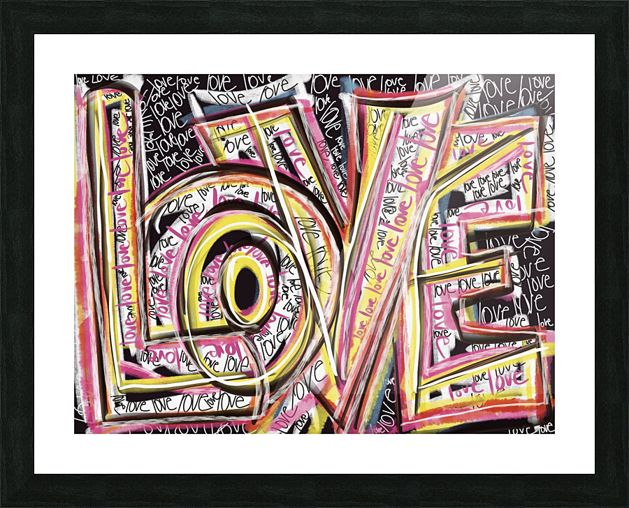 Big Love Scribble  Picture Frame Printing