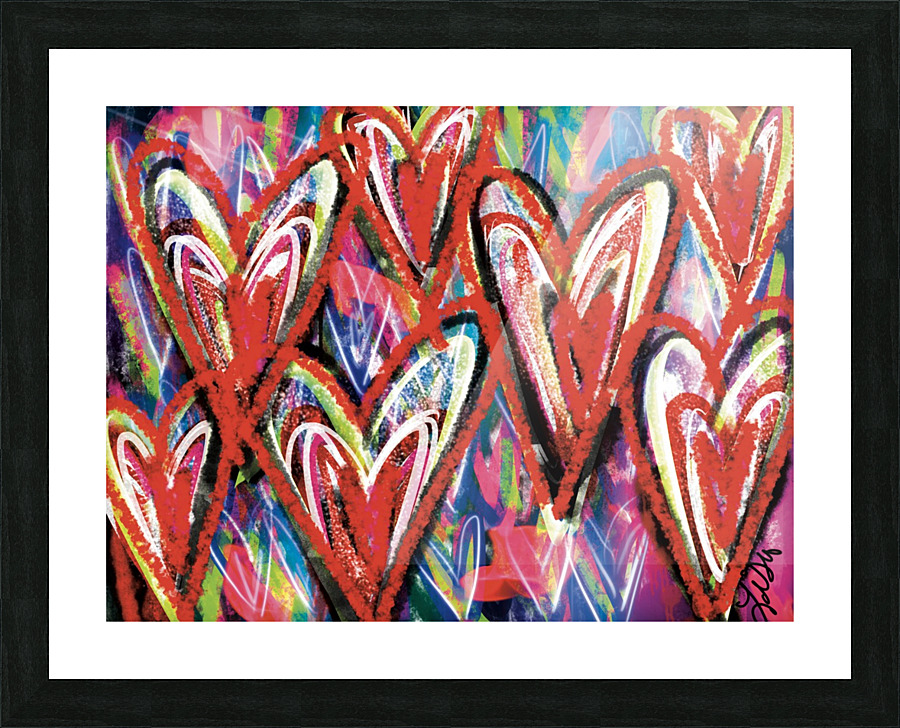 Red Hearts Picture Frame Printing