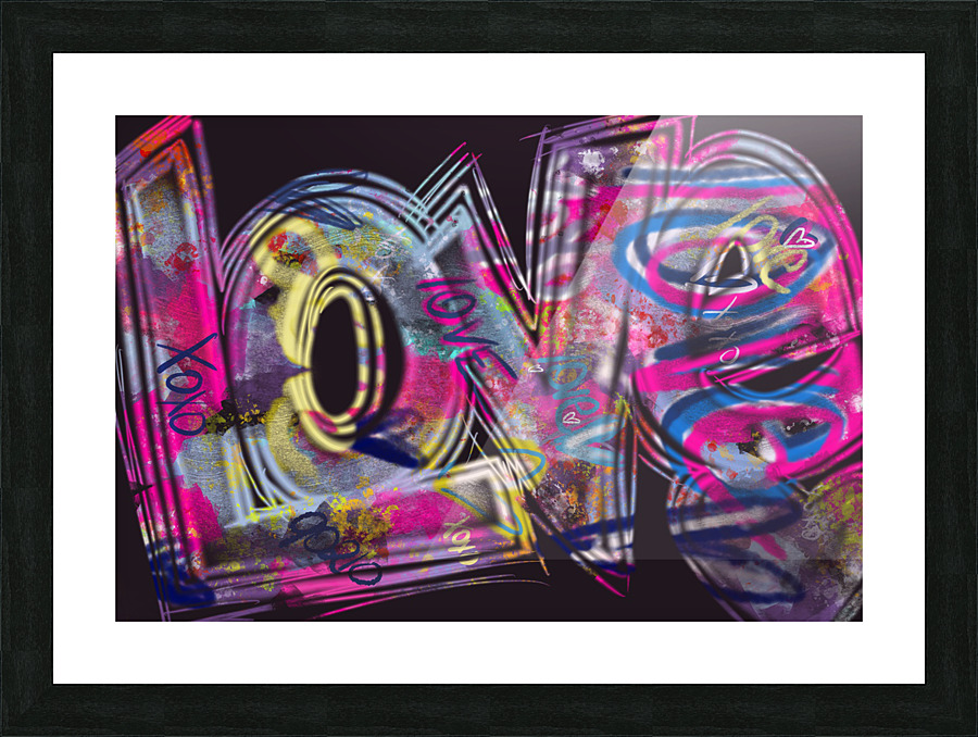 Black LOVE Picture Frame Printing