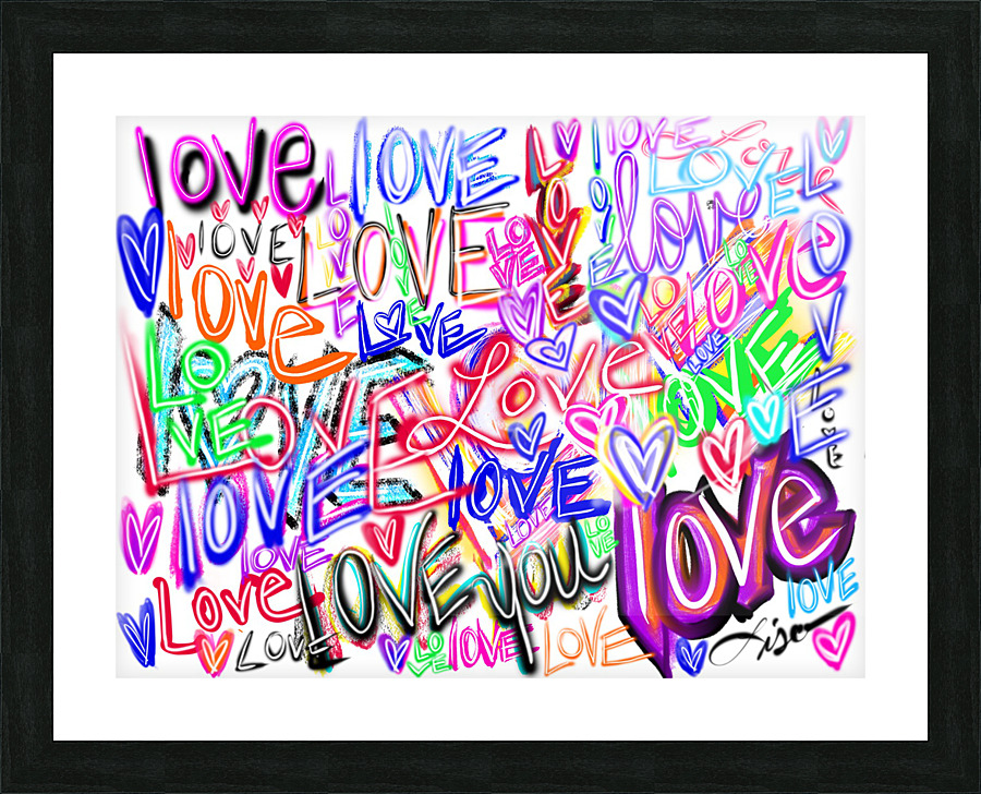 Colored written love Picture Frame Printing