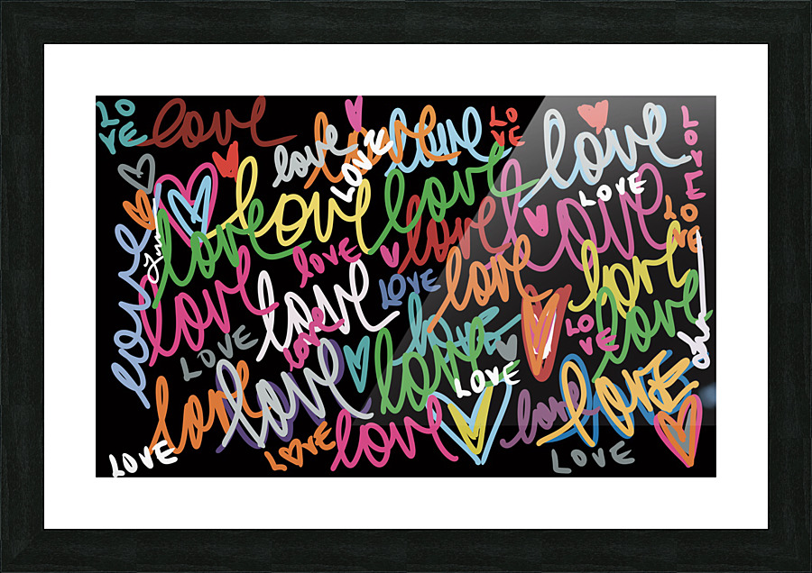 Dark words love  Picture Frame Printing