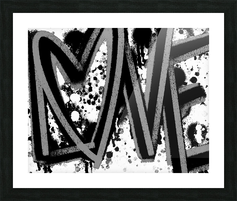BLACK & WHITE LOVE Picture Frame Printing