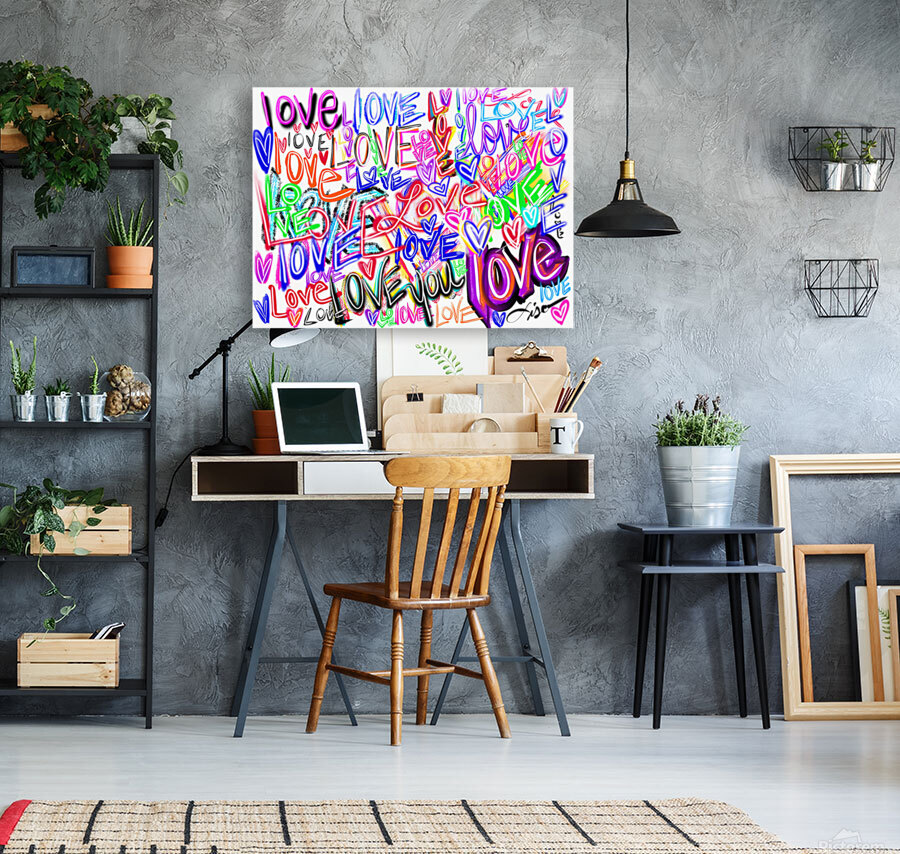 Colored written love Reproduction