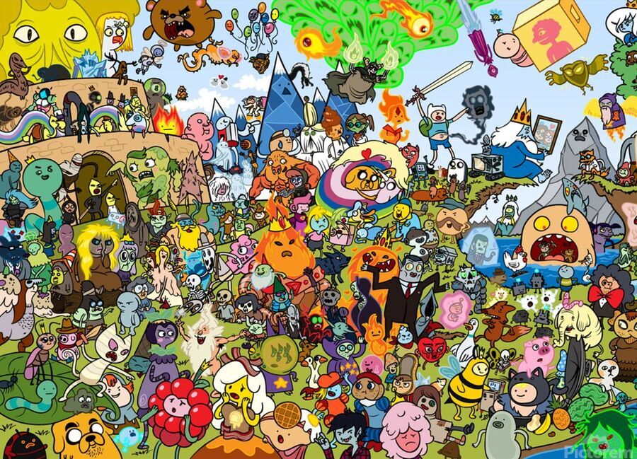 cartoon characters TV Show Adventure Time multi by Hannah99 Wall Art