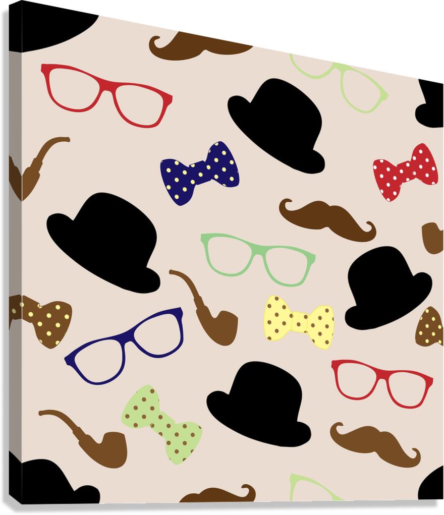 moustache hat bowler bowler hat Canvas Print