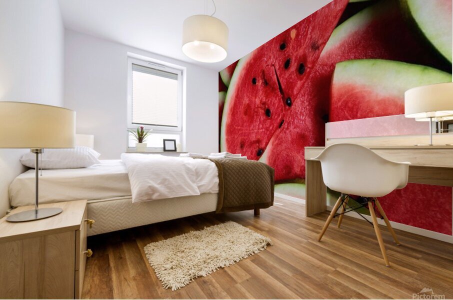 Watermelon fruit green red Mural print