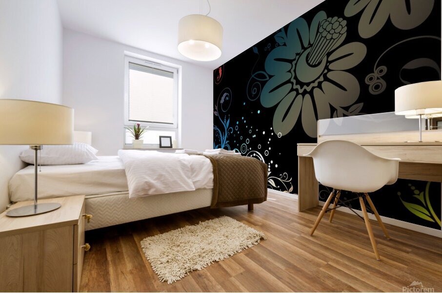 Flower Abstract desenho Mural print