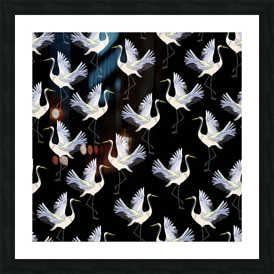 crane pattern Picture Frame print