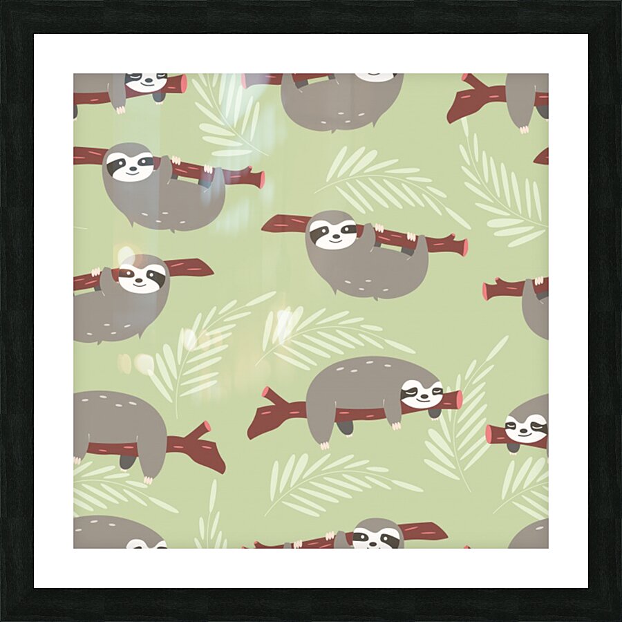 sloths pattern design Picture Frame print