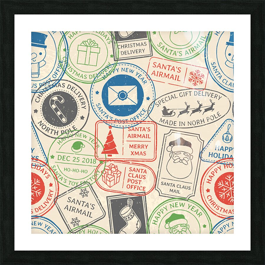 christmas postal pattern Picture Frame print