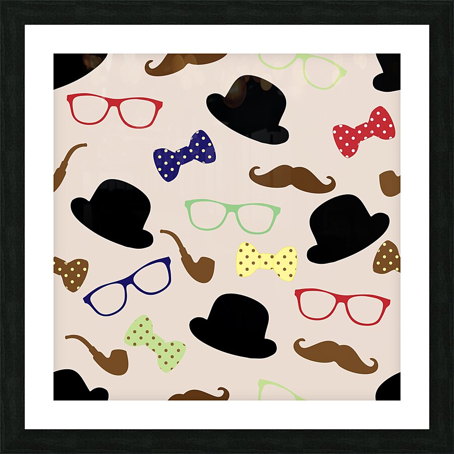 moustache hat bowler bowler hat Picture Frame print