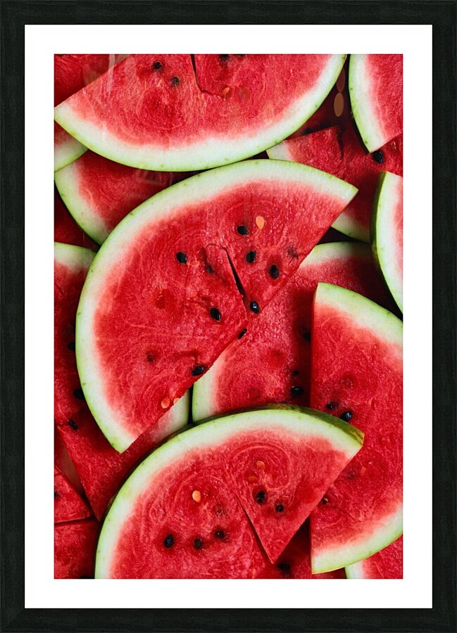 Watermelon fruit green red Picture Frame print
