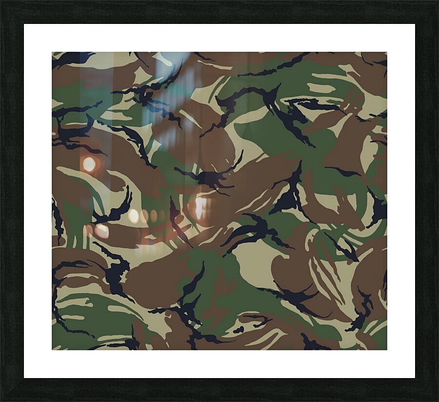 Camouflage pattern fabric Picture Frame print