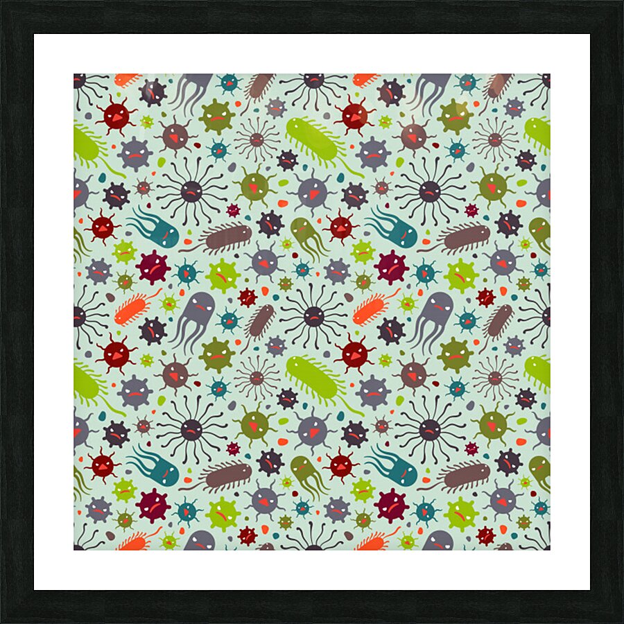 seamless pattern with viruses Picture Frame print