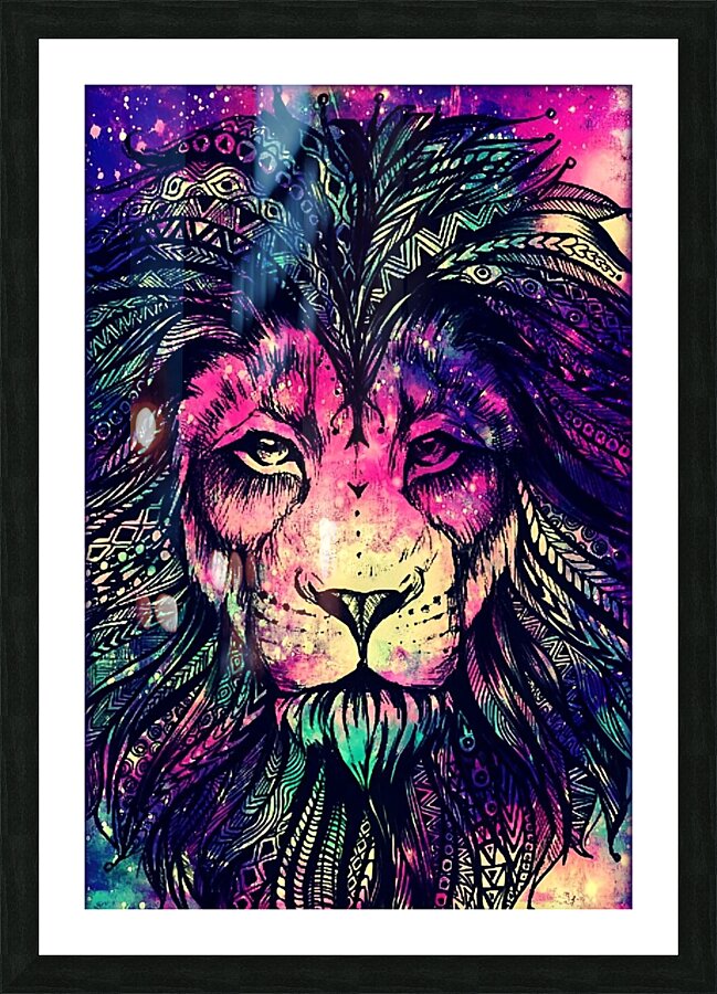 Psychedelic Lion Picture Frame print