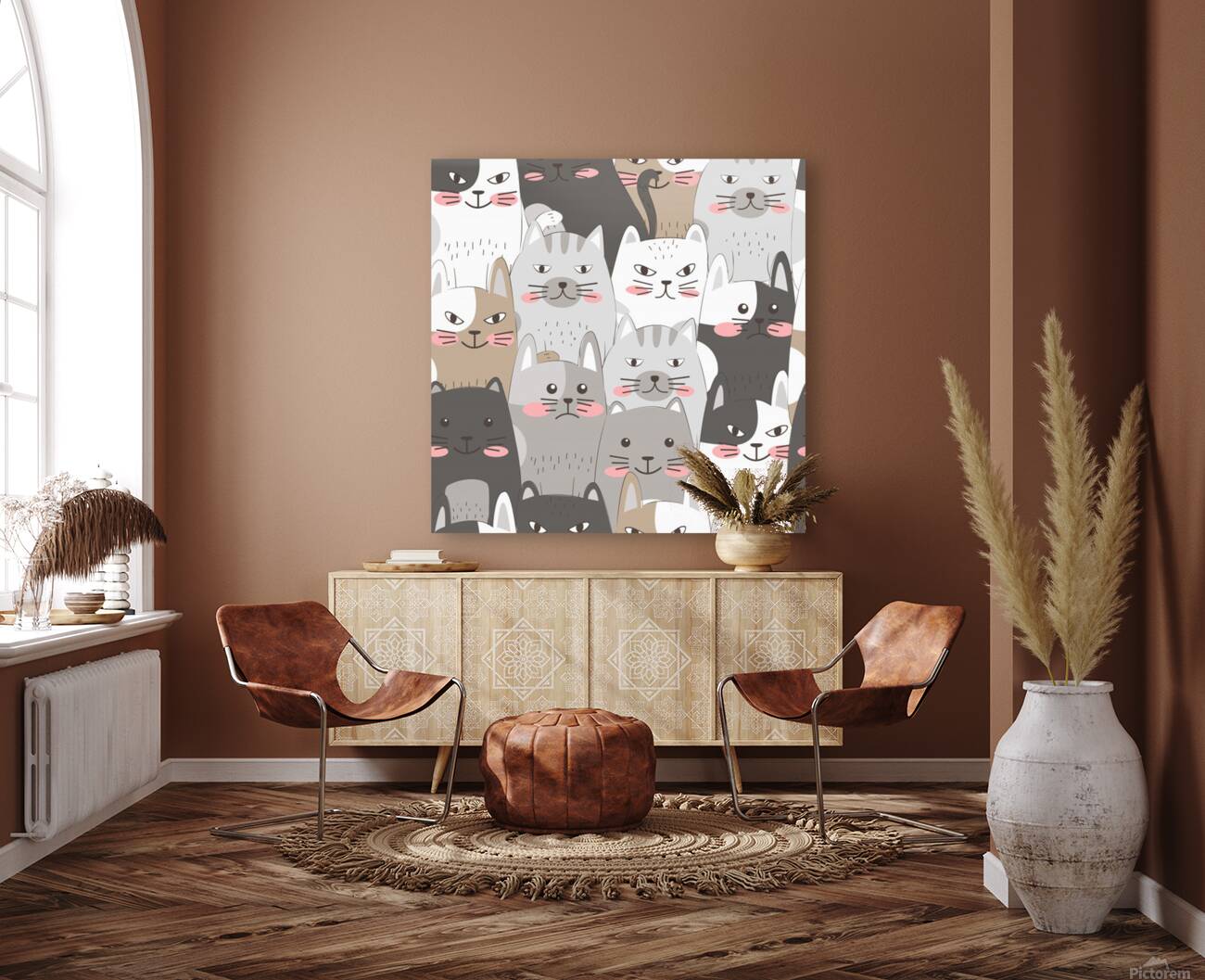 Cute cats seamless pattern Reproduction