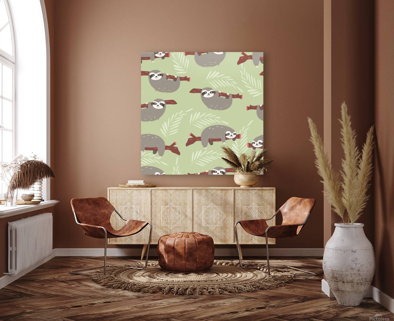sloths pattern design Reproduction