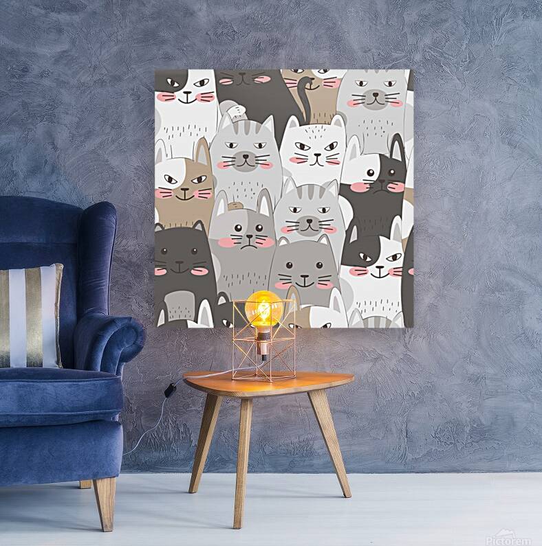 Cute cats seamless pattern Reproduction