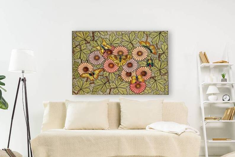 flower butterfly cubism mosaic Reproduction
