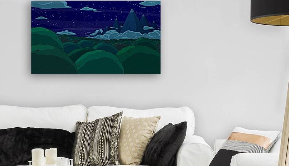 Adventure Time cartoon night green color sky nature by Hannah99