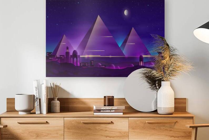 egyptian pyramids night landscape cartoon by Hannah99