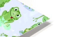 cute green frogs seamless pattern HD Metal print