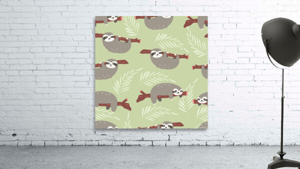 sloths pattern design Wall Preview