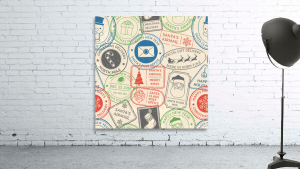 christmas postal pattern Wall Preview