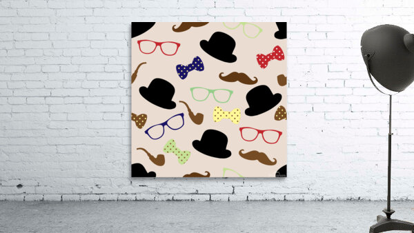 moustache hat bowler bowler hat Wall Preview