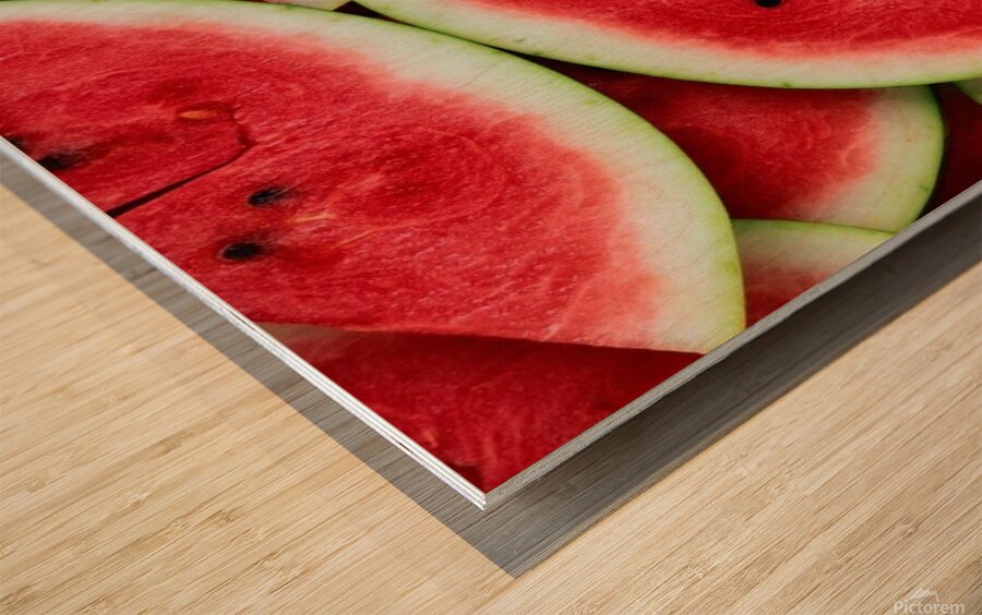 Watermelon fruit green red Wood print