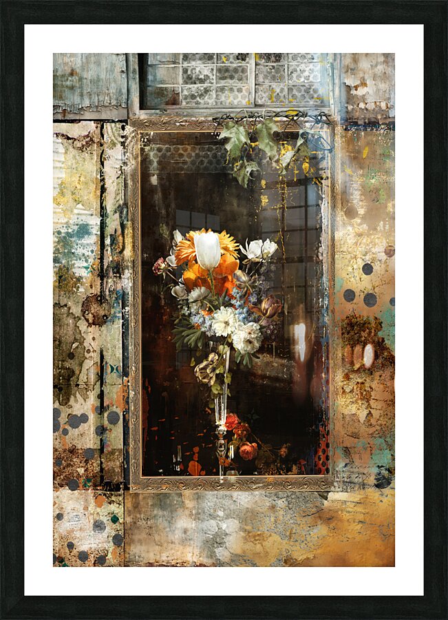 Flowers in the Window Picture Frame Printing