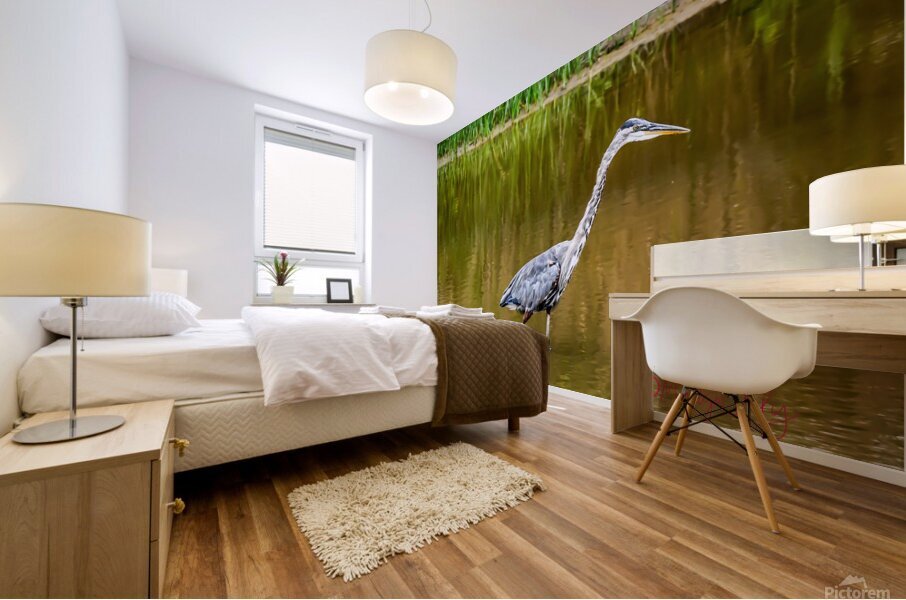 Blue Heron Mural print