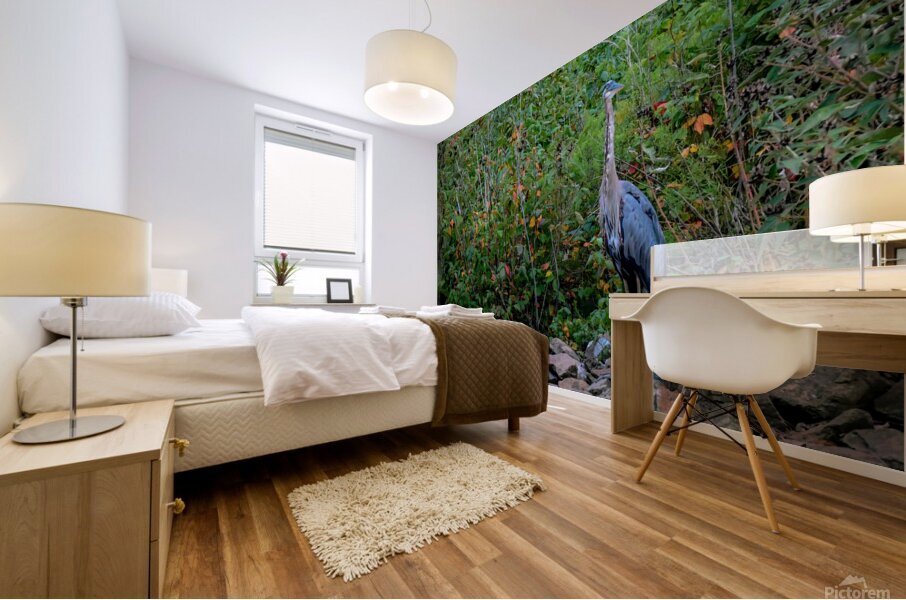Blue Heron Mural print