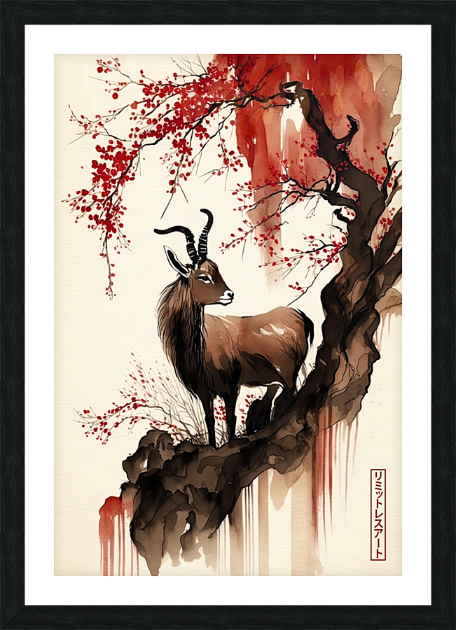 Goat Elegance Picture Frame print