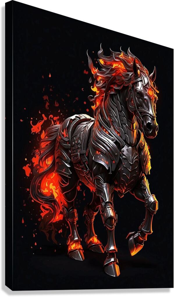 horse in fire  Canvas Print