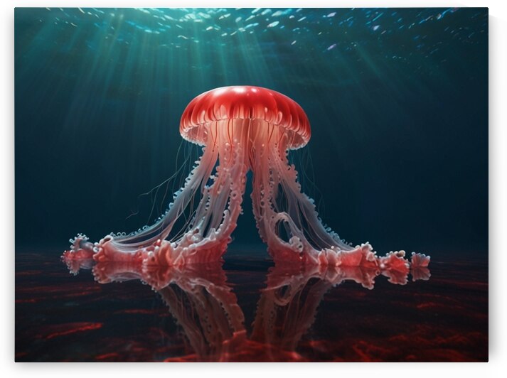  giant jellyfish red water  by Yasser Saayed